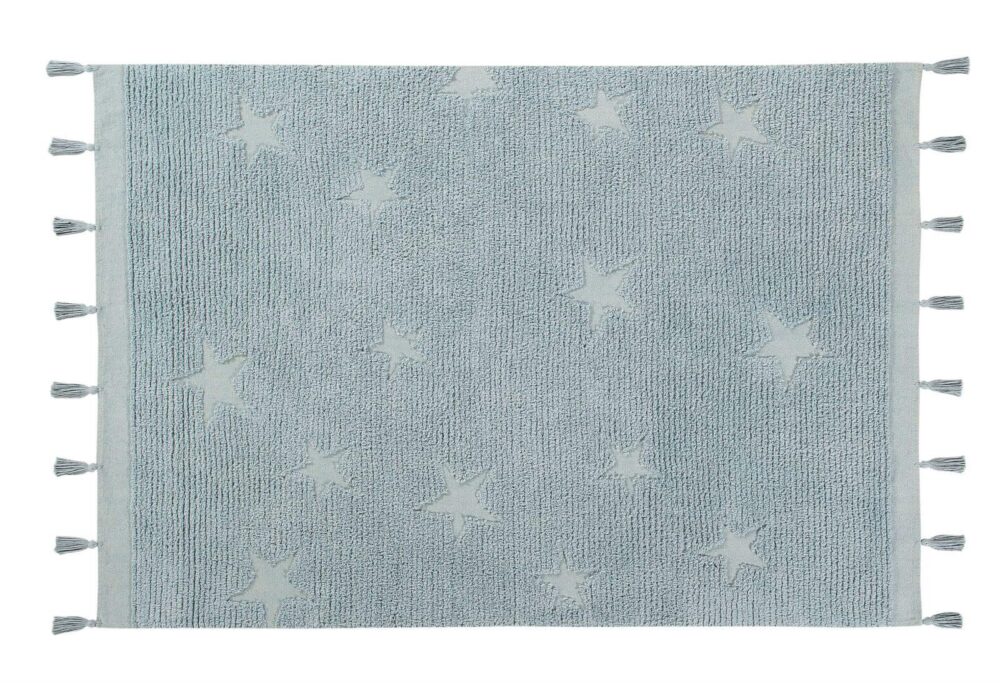 Teppich Lorena Canals Hippy Stars Aqua Blau 120 x 175 cm