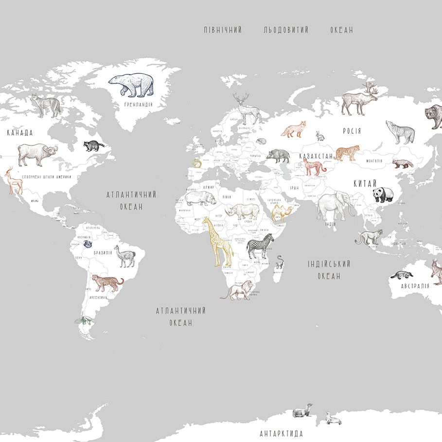 Eine Karte mit alten Tieren
