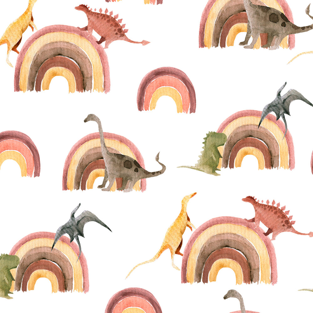 Dinosaurier auf dem Regenbogen