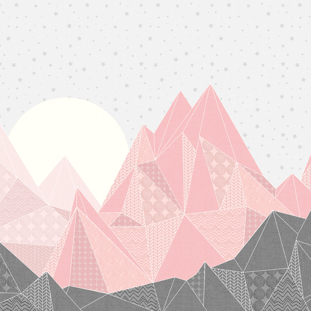 Rosa und graue Berge