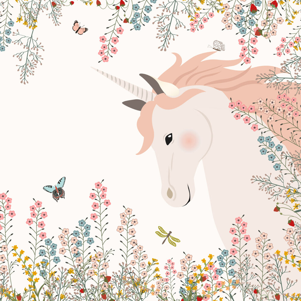 Einhorn und Schmetterlinge