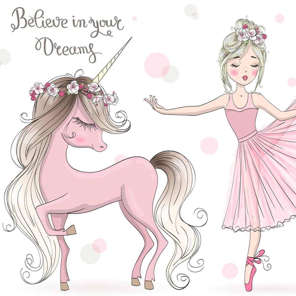 Ein Einhorn und eine Ballerina